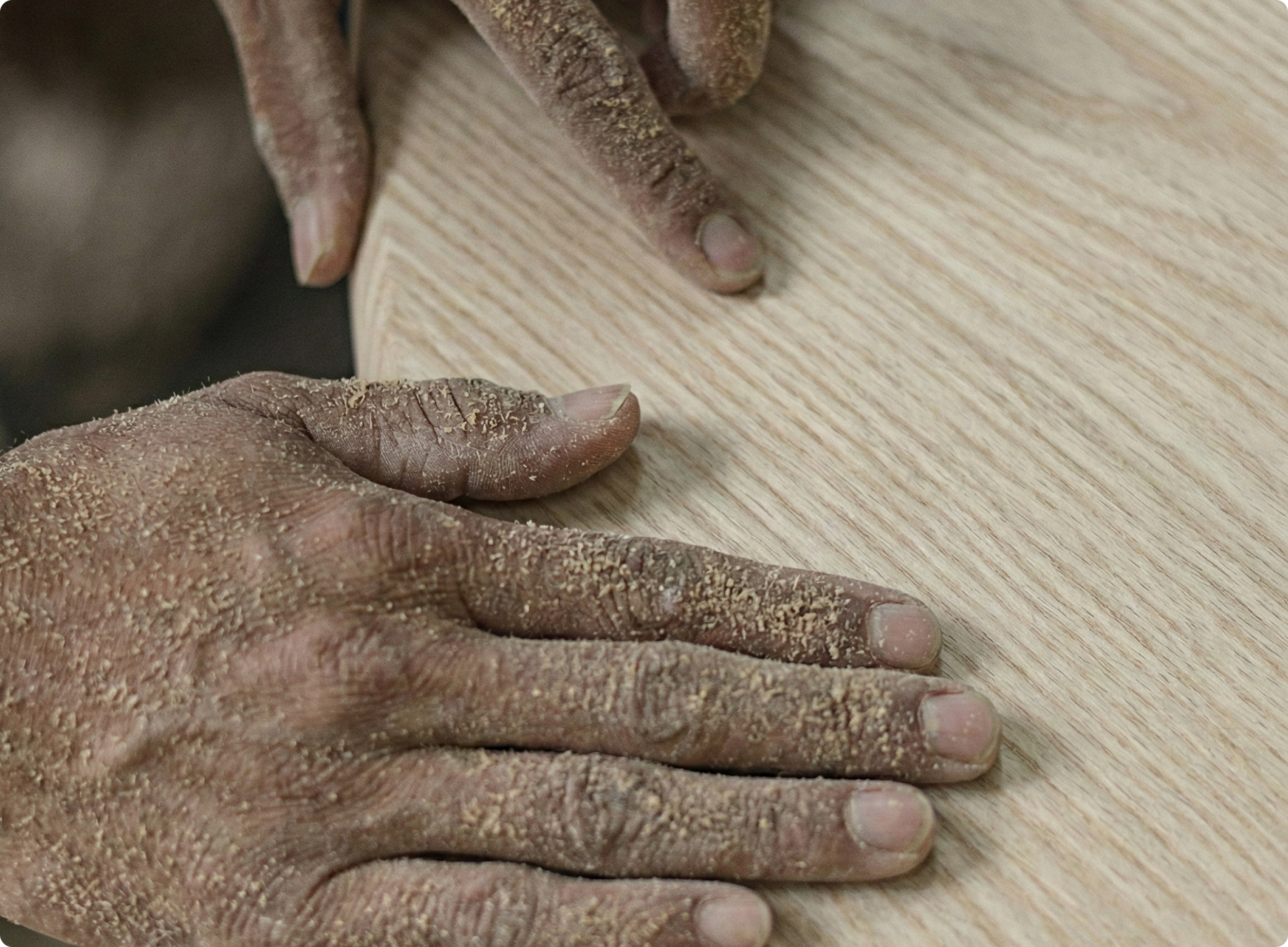 Craftsman hands at work